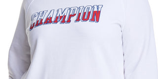 Champion Women's Logo Print Sweatshirt White Size XX-Large