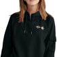 Champion Women's Campus Zip Neck Sweatshirt Black Size Large