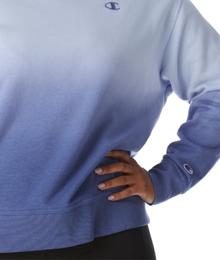 Champion Women's Fleece Ombre Dyed Crewneck Sweatshirt Blue Size 3X
