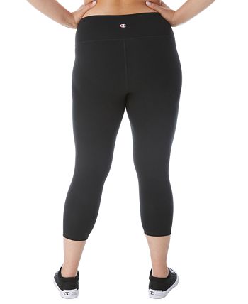 Champion Women's Plus Soft Touch Cropped Leggings Black Size 2X