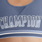 Champion Women's The Authentic Logo Medium Impact Sports Bra Blue Size Small