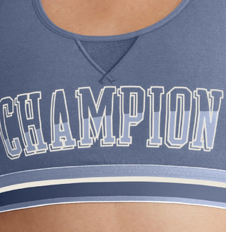 Champion Women's The Authentic Logo Medium Impact Sports Bra Blue Size Small