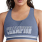 Champion Women's The Authentic Logo Medium Impact Sports Bra Blue Size Small