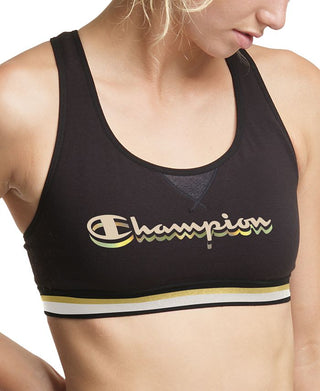 Champion Women's Medium Impact Logo Sports Bra Black Size X-Small