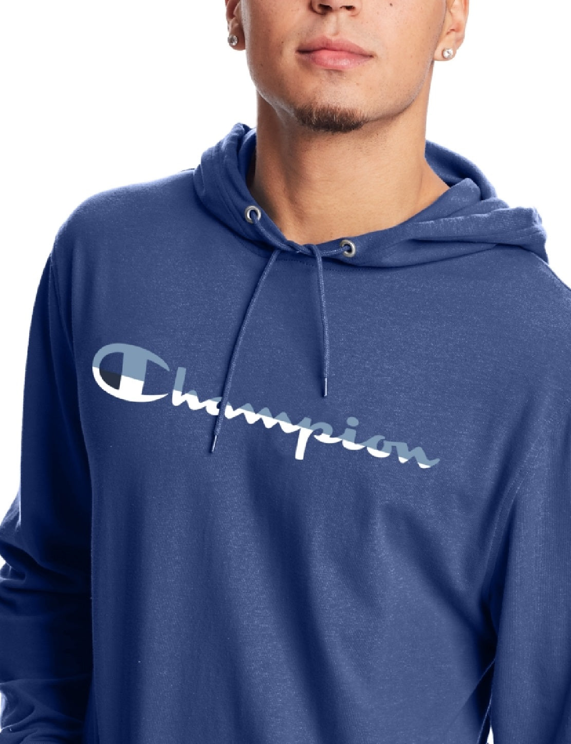 Champion Mens Activewear Workout Hoodie Blue Size Medium
