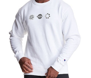Champion Men's Powerblend Graphic Sweatshirt White Size Large