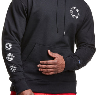 Champion Men's Powerblend Graphic Hoodie Black Size XX-Large