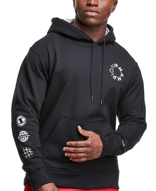 Champion Men's Powerblend Graphic Hoodie Black Size XX-Large
