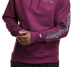 Champion Men's Powerblend Graphic Hoodie Purple Size Small