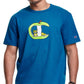 Champion Men's Apple Core Logo Graphic T-Shirt Blue Size Large