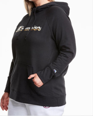 Champion Women's Powerblend Logo Hoodie Black Size 2X