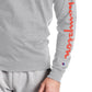 Champion Men's Graphic Logo Long Sleeve Logo T-Shirt Gray Size Small