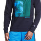 Champion Men's Abstract Graphic T-Shirt Blue Size Medium