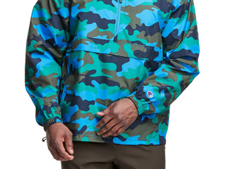 Champion Men's Athletics Packable All Over Print Jacket Blue Size X-Large