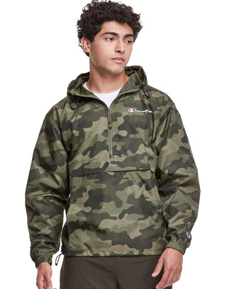Champion Men's Athletics Packable All Over Print Jacket Green