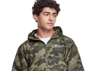 Champion Men's Athletics Packable All Over Print Jacket Green