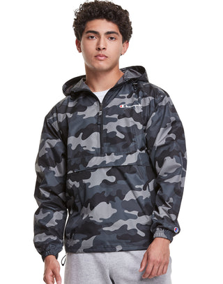 Champion Men's Athletics Packable All Over Print Jacket Gray Size XX-Large