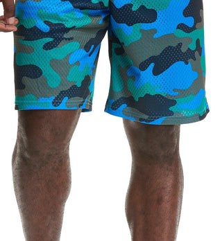 Champion Men's Mesh Print Shorts Blue Size Medium