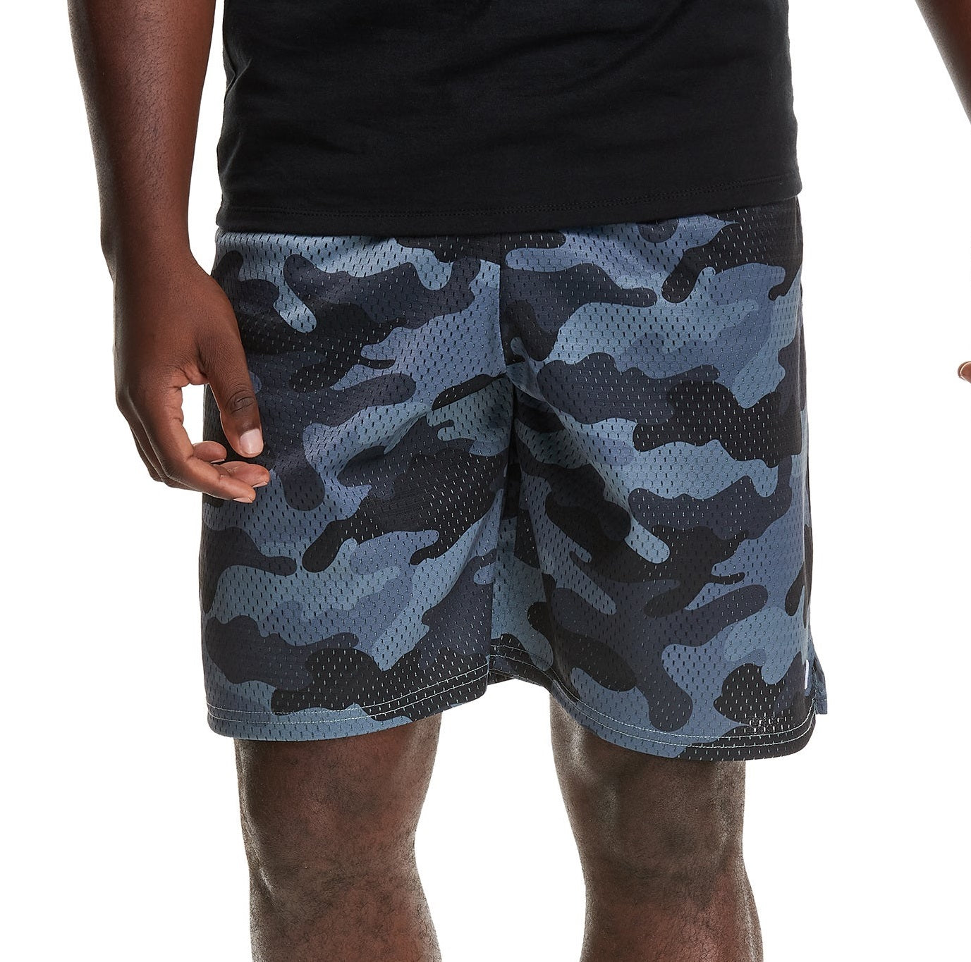 Champion Men's Mesh Print Shorts Gray Size Small