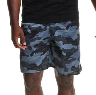 Champion Men's Mesh Print Shorts Gray Size Small