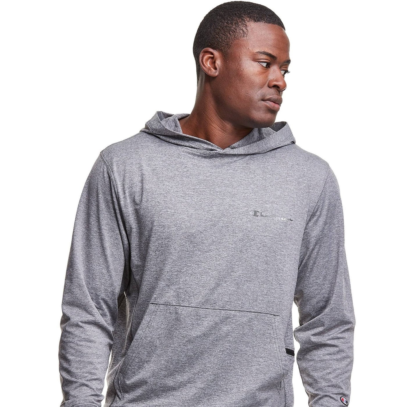 Champion Men's Standard Fit Stretch Hoodie Gray Size M