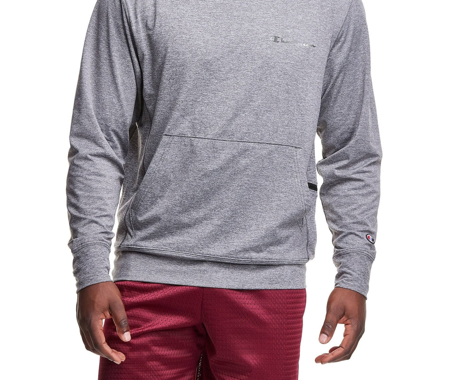 Champion Men's Standard Fit Stretch Hoodie Gray Size M