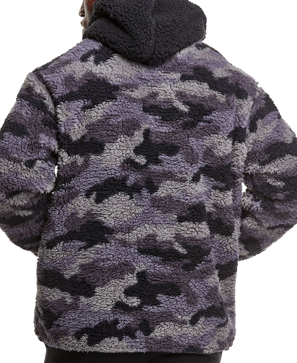 Champion Men's High Pile Camo Fleece Hoodie Gray Size Medium