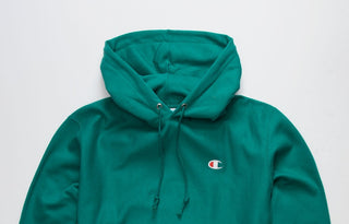Champion Men's Reverse Weave Hoodie Green Size Small