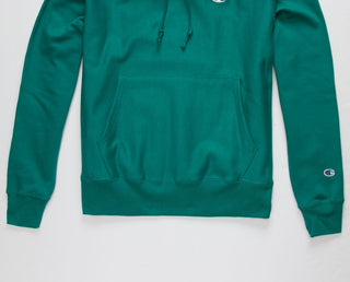 Champion Men's Reverse Weave Hoodie Green Size Small
