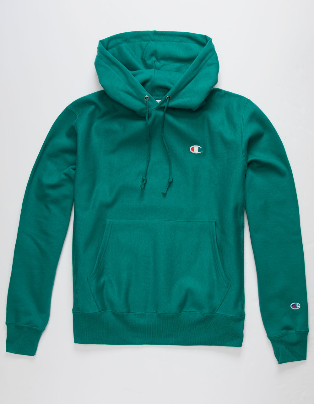 Champion Men's Reverse Weave Hoodie Green Size Small