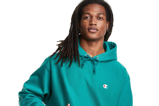 Champion Men's Reverse Weave C Logo Chlorophyll Hoodie Green Size Large