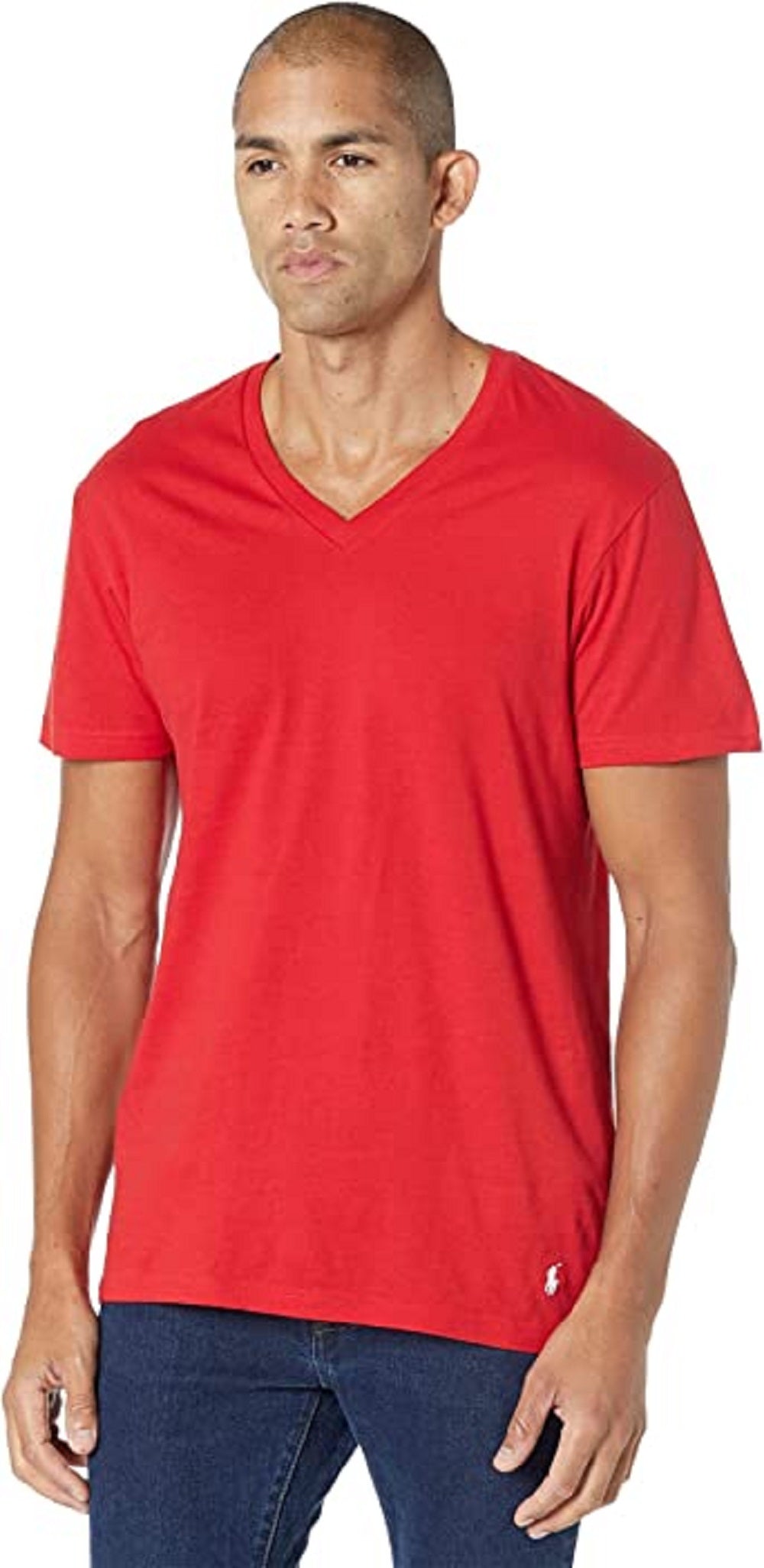 Polo Ralph Lauren Men's V Neck 3 Pack T-Shirts Red Size X-Large
