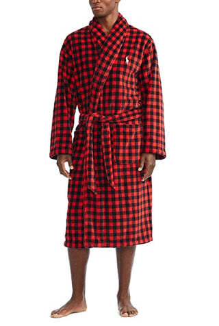 Polo Ralph Lauren Men's Shawl Collar Robe Red Size Medium