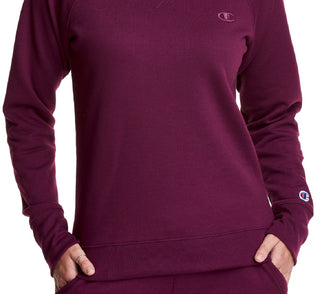 Champion Women's Powerblend Boyfriend Graphic Crew Purple Size Medium