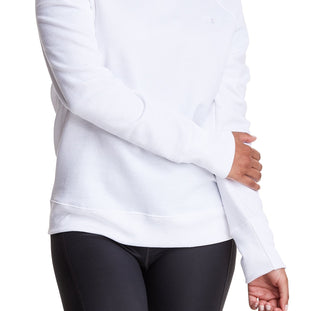 Champion Women's Powerblend Boyfriend Crewneck Top White Size Medium