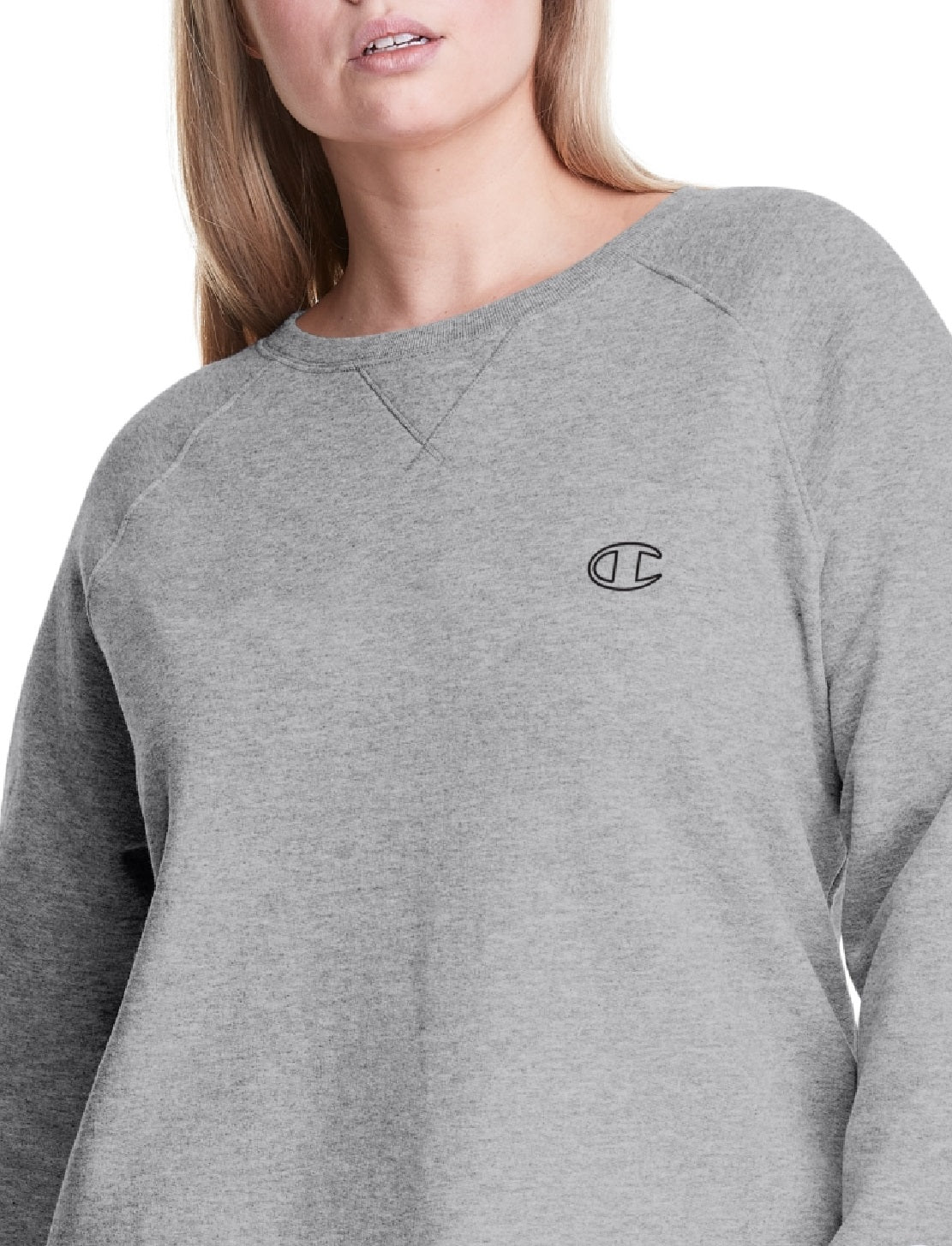 Champion Women's Plus Power Blend Boyfriend Sweatshirt Gray Size 3X