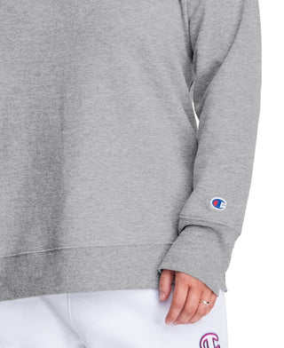 Champion Women's Plus Power Blend Boyfriend Sweatshirt Gray Size 3X