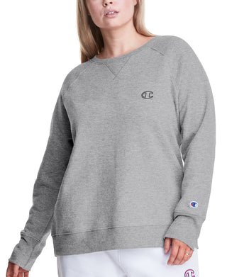 Champion Women's Plus Power Blend Boyfriend Sweatshirt Gray Size 3X