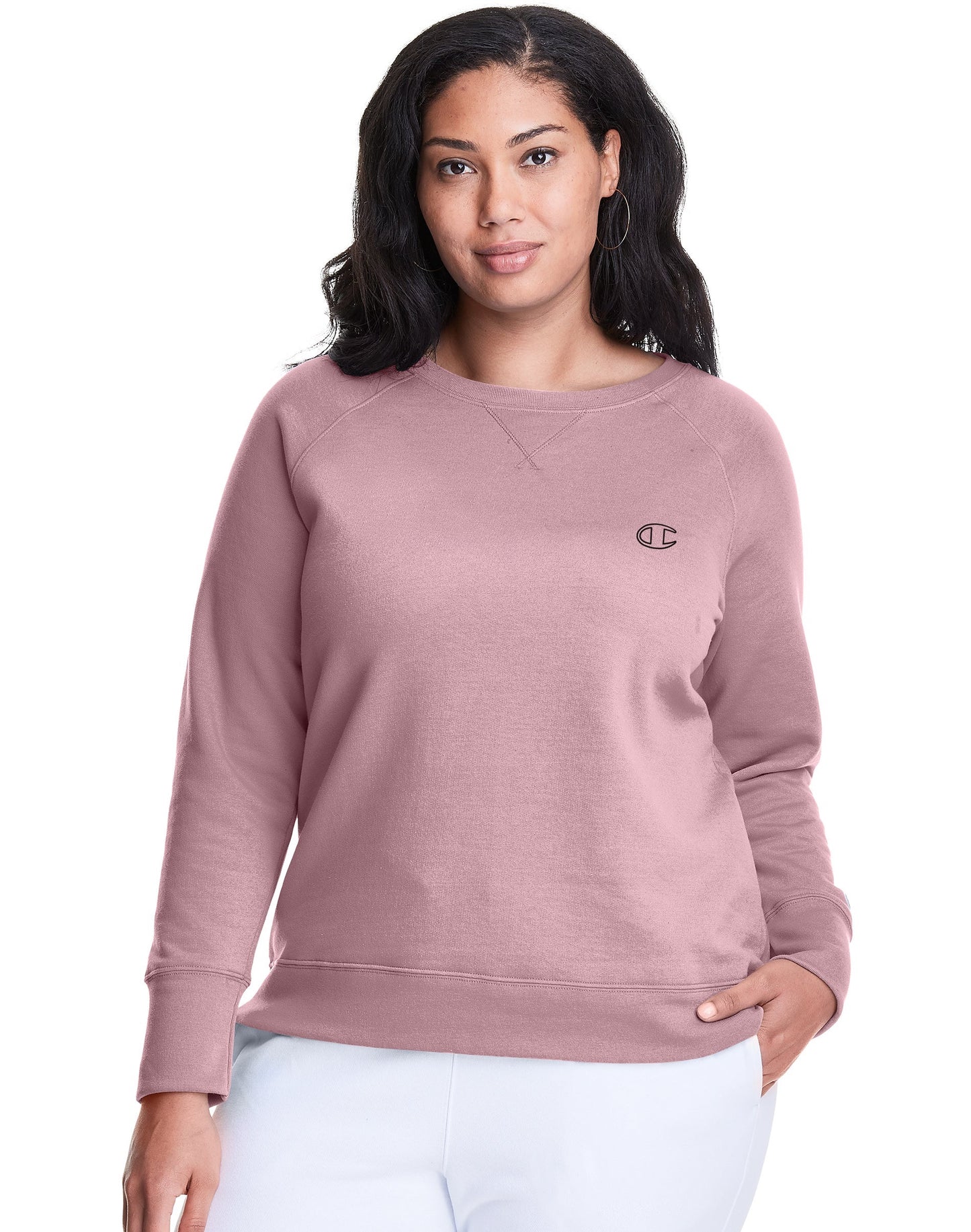 Champion Women's Plus Power Blend Boyfriend Sweatshirt Pink Size XX-Large