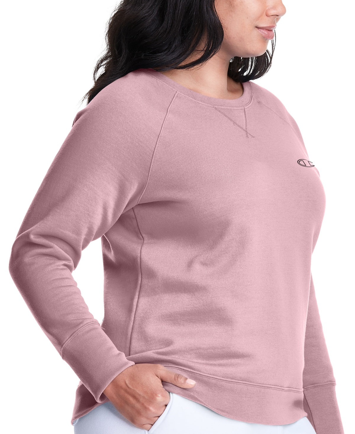 Champion Women's Plus Power Blend Boyfriend Sweatshirt Pink Size XX-Large