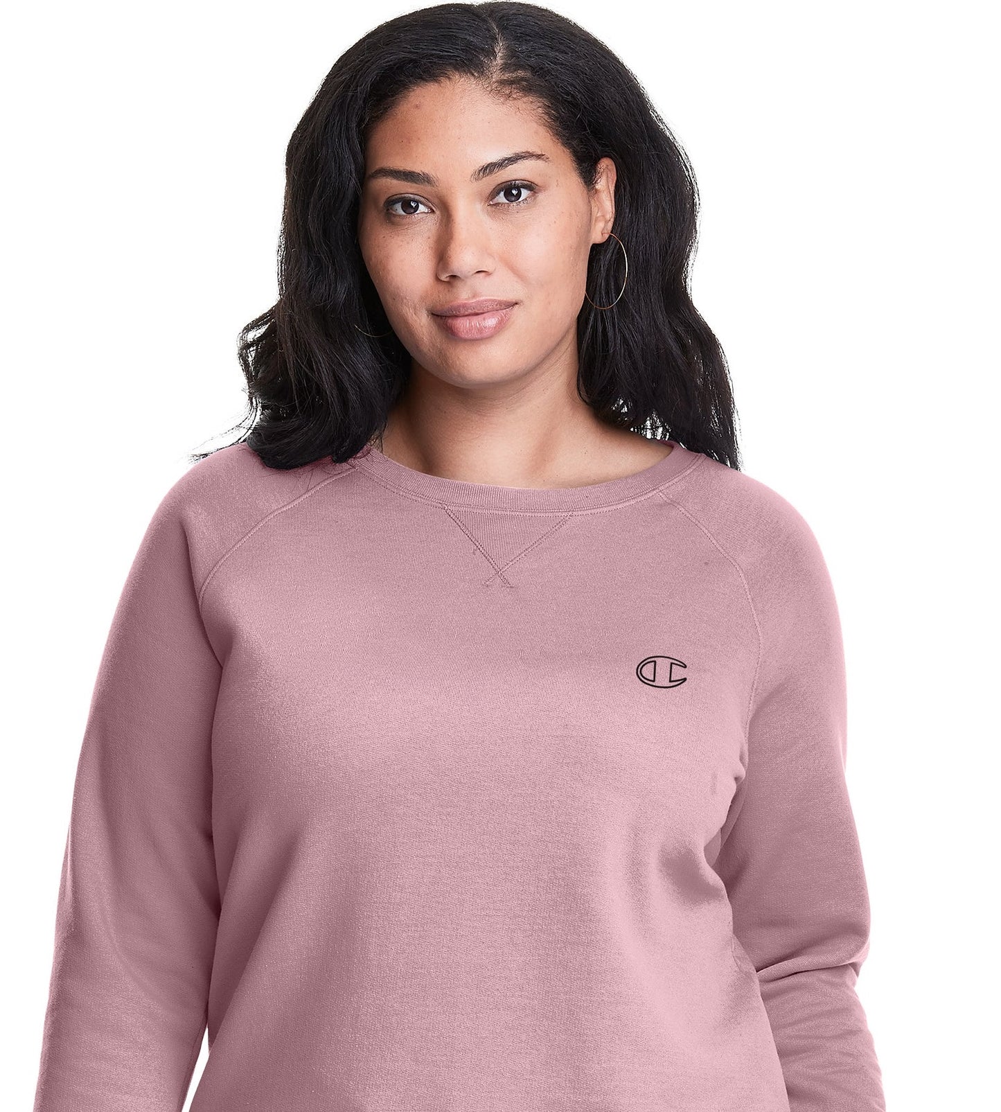 Champion Women's Plus Power Blend Boyfriend Sweatshirt Pink Size XX-Large