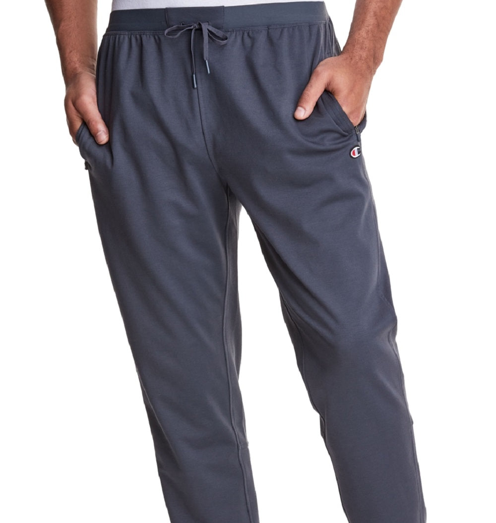 Champion Men's Signature Sport Slim Fit Pointe Knit Drawstring Pants Gray Size Large