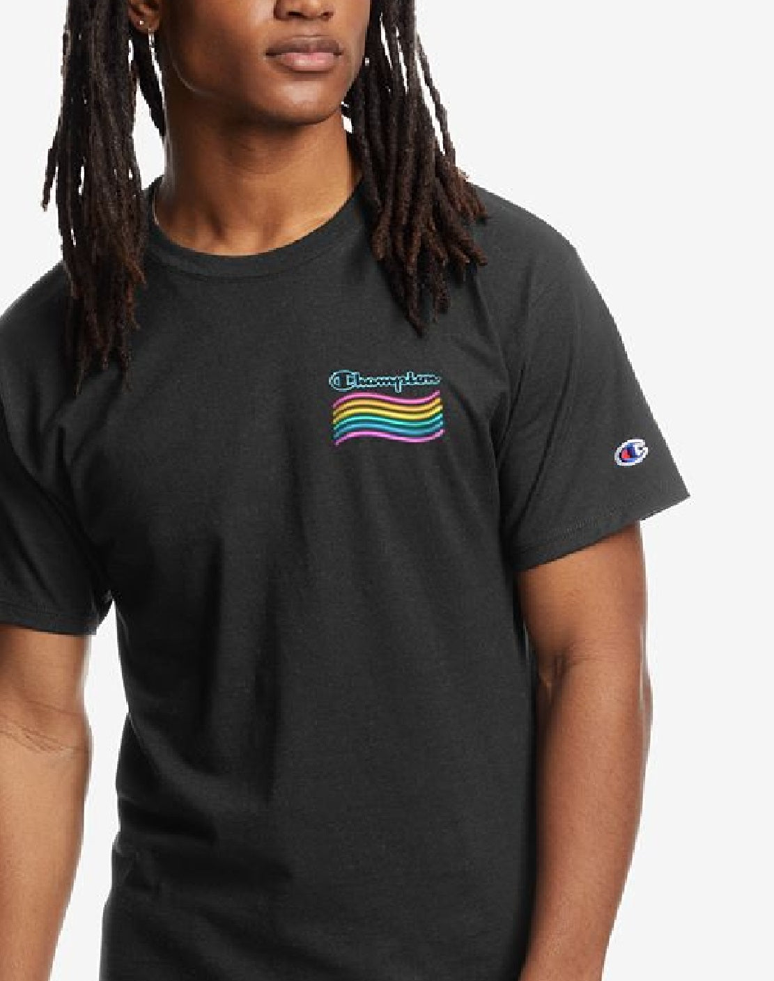 Champion Men's Equal V2 Logo Graphic T-Shirt Black Size Medium