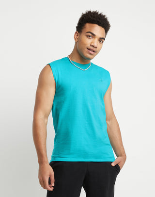 Champion Men's Crew Neck Sleeveless Tank Top Blue Size Small