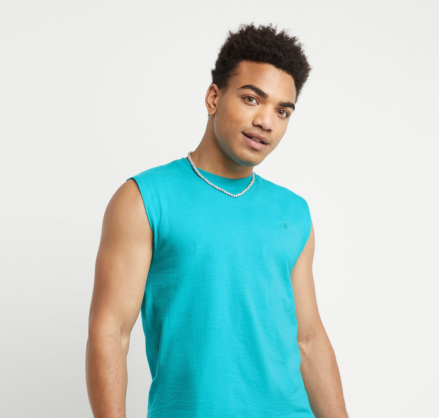 Champion Men's Crew Neck Sleeveless Tank Top Blue Size Small