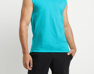 Champion Men's Crew Neck Sleeveless Tank Top Blue Size Small