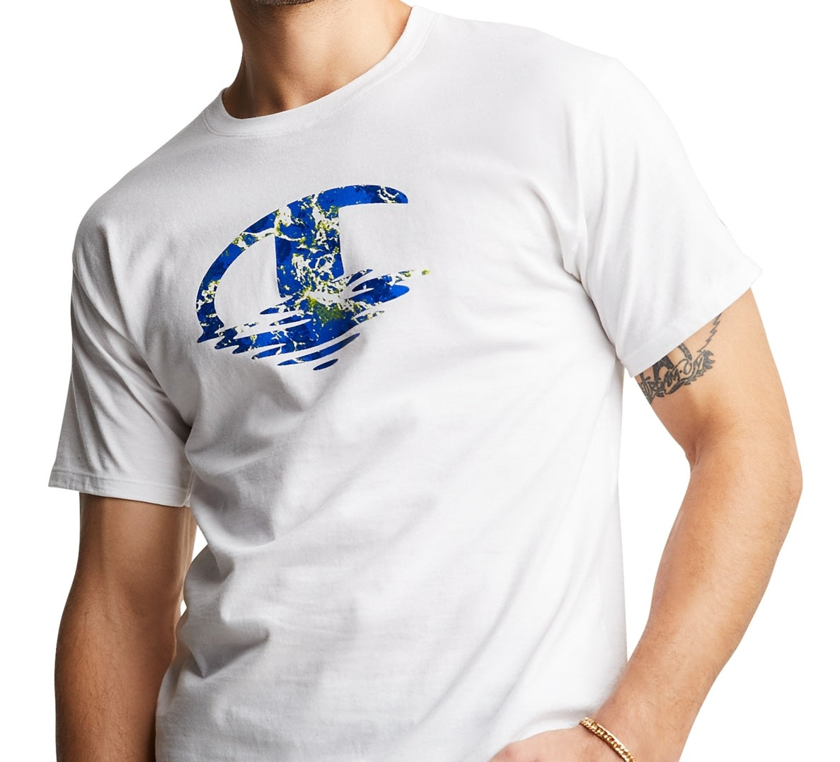 Champion Men's Classic Graphic T-Shirt White Size Small