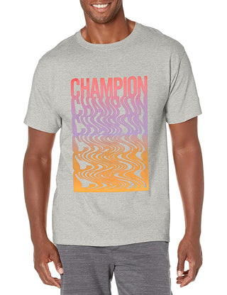 Champion Men's Repeat Ripple Graphic Tee Gray Size XX-Large