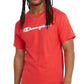Champion Men's Classic Script Logo Crewneck T-Shirt Red Size Large