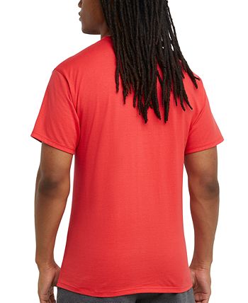 Champion Men's Classic Script Logo Crewneck T-Shirt Red Size Large